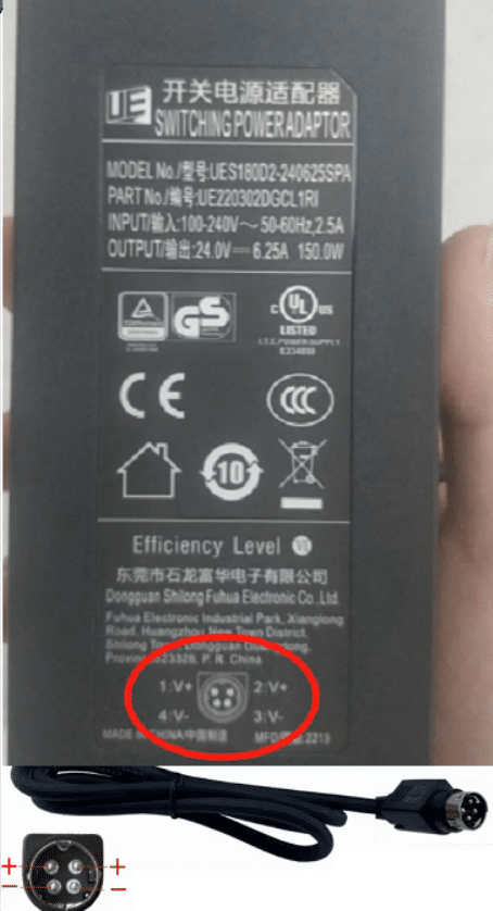 *Brand NEW*Shilong Fuhua 24V6.25A four-pin power adapter UES180D2-240625SPA line DC24V150W